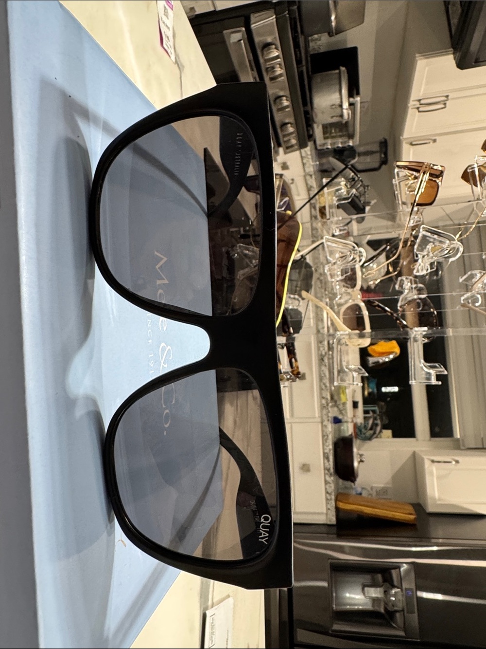 Quay Australia Black Oversized Shield Sunglasses